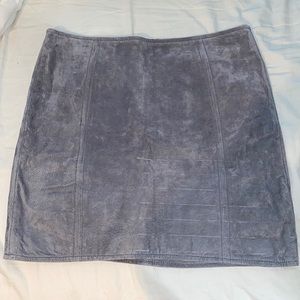 Grey suede mini skirt